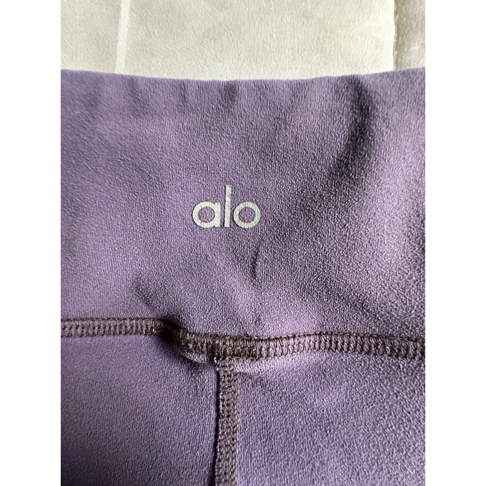 Alo‎ Yoga Moto Leggings Purple & Brown Mesh Ribbed Moto Detail Size Small